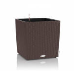 Lechuza CUBE Cottage 30 cm műanyag növénytartó kivehető belsővel mocha