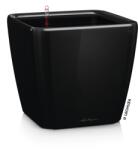 Lechuza QUADRO Premium Kivehető Be Ővel Black High Gloss LS műanyag növénytartó 21 cm