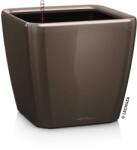 Lechuza QUADRO Premium Kivehető Be Ővel Taupe High Gloss LS műanyag növénytartó 35 cm