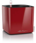Lechuza CUBE Premium Scarlet Red Highgloss műanyag növénytartó 16 cm