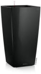 Lechuza CUBICO Premium Black High Gloss műanyag növénytartó 22 cm