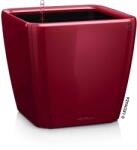 Lechuza QUADRO Premium Kivehető Be Ővel Scarlet Red High Gloss LS műanyag növénytartó 35 cm