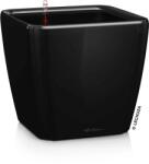 Lechuza QUADRO Premium Kivehető Be Ővel Black High Gloss LS műanyag növénytartó 35 cm