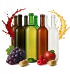 Bimberek 10db Borospalack 0, 75l Parafa 3 Színű Üvegpalack szett 750ml (10X BUTELKI NA WINO 0,75L + KOREK BIAŁY)