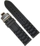  Curea Silicon Neagră Quick Release 22mm - Închidere Deployant - Lungime M 12.5+7.5 cm (WZ5609)
