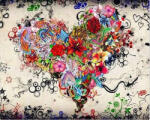 Figured Art Set pictura pe numere, cu sasiu, Florile inimii, 40x50 cm (PN2328-Y)