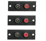MNC Set 3 terminale RCA x2 prize incorporabile 50x20 mm rosu /negru M`N`C 05079-3 (05079-3)