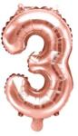 Party Deco Фолиев Балон Цифра, Розово Злато, 35см - 3 (fb10m-3-019r)
