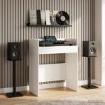 vidaXL DJ маса Бяло 82 x 45 x 102 см Инженерна дървесина (8006748)