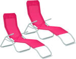 AGA 2x Șezlong de grădină SIESTA Roz (2x MC372171PI nebo 2x MR4250-DarkPink)