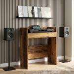 vidaXL DJ маса Старо дърво 82 x 45 x 102 см Инженерна дървесина (8006754)
