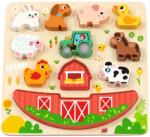 Hi Pando Образователен дървен пъзел и игра за баланс Hi Pando - Farm, 12 части (112727) - ozone