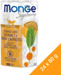 Monge Supreme Kitten Alutasakos Macskaeledel (Tonhal, Spenót és Bébirépa) - 24x80 g