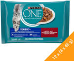 Purina One Senior Nedves Macskaeledel (Marha és Sárgarépa) - 12x(4x85 g)