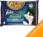 FELIX Sensations Sauces Halas Válogatás Nedves Macskaeledel Szószban - 12x(4x85 g)