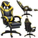  LEAN Forgós Irodai Gamer Szék Lábtartóval és Párnákkal, Fekete és Sárga (5905991095422) - pepita - 27 431 Ft