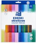 Oxford Creioane colorate triunghiulare Oxford, mina 3 mm, set 24 + ascutitoare, include auriu, in cutie de carton 400174525