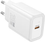 hoco. N60 Gentle еднопортово зарядно устройство USB-C PD20W (EU), бяло