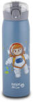 NAVA Sticla termoizolanta cu pai integrat Nava We Care, perete dublu, fara BPA, 500 ml, Albastru (10-110-011)