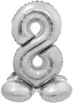 Amscan Silver Ezüst 8-as szám fólia lufi talppal 72cm (MLG145861)