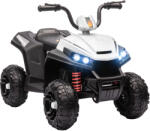 AIYAPLAY 12 V-os elektromos quad gyerekeknek, elektromos quad 2 motorral, 5 km/h, felfüggesztés, LED fényszórók, MP3, 37-60 hónapos korig, beltéri és kültéri használatra, fehér