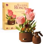 QBI QBI, Blooming Roses, trandafiri roz, cuburi de constructie interactive, 255 de piese