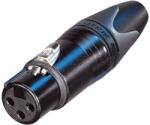 Neutrik Conector XLR Mama 3 Pini Cablu Neutrik NC3FXX-B (negru, aurit)