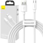 Baseus Cablu Baseus Simple Wisdom micro USB la USB, 2.1A, 1.5m (alb) 2pcs