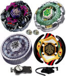  Pachet titirezi 4D DEFENSE-S 4 buc. + 2 lansatoare (1 cu sfoara) + 2 varfuri metalice: BB80 Gravity Perseus, BB106 Fang Leone, BP01 Vulcan Horuseus, BB104 Basalt Horogium (P4BBSDEFEN2LAS)