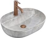 Rea Aura 51, ovális pultra szerelhető mosdó, 505x385x135 mm, kőutánzat, REA-U3227 (REA-U3227)