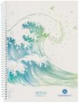 Herlitz Caiet cu spirala A5, 70 file, matematica, HERLITZ Greenline Wave