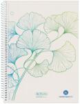 Herlitz Caiet cu spirala A5, 70 file, matematica, HERLITZ Greenline Ginkgo
