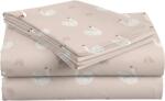  Cearsaf din bumbac pentru patut de copii SWAN CLOUD roz 110x160 cm