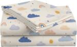  Cearsaf din bumbac pentru patut copii CLOUDIRO colorat 110x160 cm