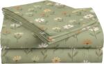  Cearsaf din bumbac pentru patutul copilului FLORAL NEST verde 110x160 cm