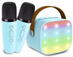  Miniatűr karaoke gép, Bluetooth hangszóró mikrofonnal és Led lámpákkal (5904133257414)