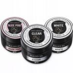 PAZYOU 3 db-os Körömépítő Gél Szett 50g Nude Pink Clear White (5905965218772)