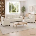 vidaXL Set de canapea 3 pcs Crem Catifea GartenMobel Dekor (3430470) Canapea