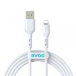BWOO Cablu Date si Incarcare USB-A - Lightning BWOO BO-X172L-2M, 18W, 2m, Alb