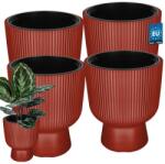 KOTARBAU Ghiveci tip cupă striat cu inserție cupru 29, 8 cm set de 4 buc (ZSY5610)