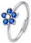 LUCA BARRA Ring With Flower And Blue Zircons