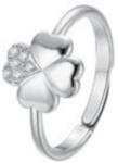 LUCA BARRA Ring With Heart And White Zircons Size S