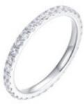 LUCA BARRA Eternity Ring With White Crystals Size 12