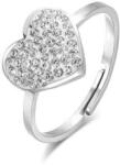 LUCA BARRA Ring With Heart And White Crystals Size S