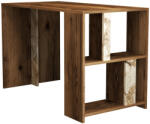  Hanah Home Study Desk Walnut White Lima - Walnut, White Marble