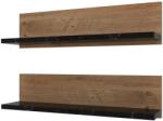  Fali Polc Szett - Atlanti Fenyő/Fekete - 60x15x13 cm - 2 db (854KLN4404)
