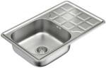Quadron Chiuveta inox Quadron Louis 111 cu o cuva cu picurator finisaj inox texturat 47x48 cm (HD111linen7848) Chiuveta