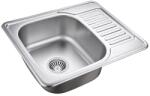 Quadron Chiuveta inox Quadron Kevin 116 cu o cuva cu picurator finisaj inox texturat 58x48 cm (HD116linen5848) Chiuveta