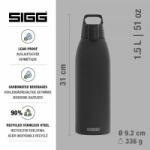 SIGG - Insulated drinking bottle - Thermos bottle Shield Therm One Black - carbonated drinks - leak-proof - dishwasher safe - BPA-free - 90% recycled stainless steel - black - 1.5L - 6167.80