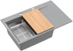 Quadron Statie de lucru incastrata Quadron Josh 111 finisaj gri silver stone - inox 78x50 cm (HCQJ7850U5_BS_P2O) Chiuveta